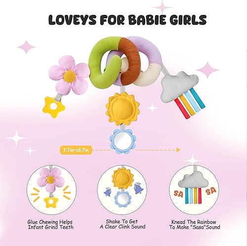 Miniatura 4 de Stuffed Juguetes de Navidad en espiral para asiento de automóvil, los mejores regalos para recién nacidos, artículos esenciales suaves para bebés