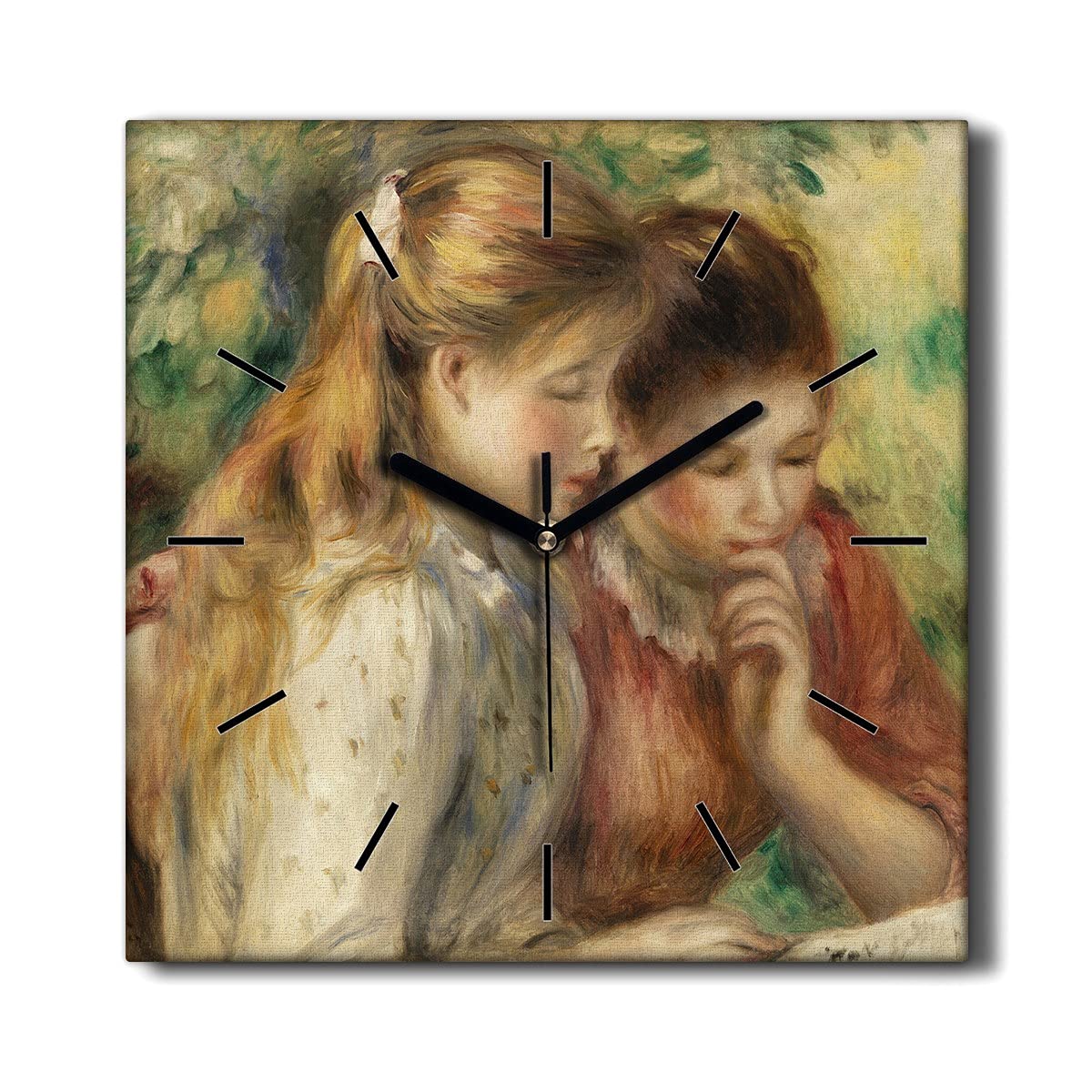 Horloge sur Toile sans tic-tac 30x30cm Coloray pour stopper les bruits nocturnes