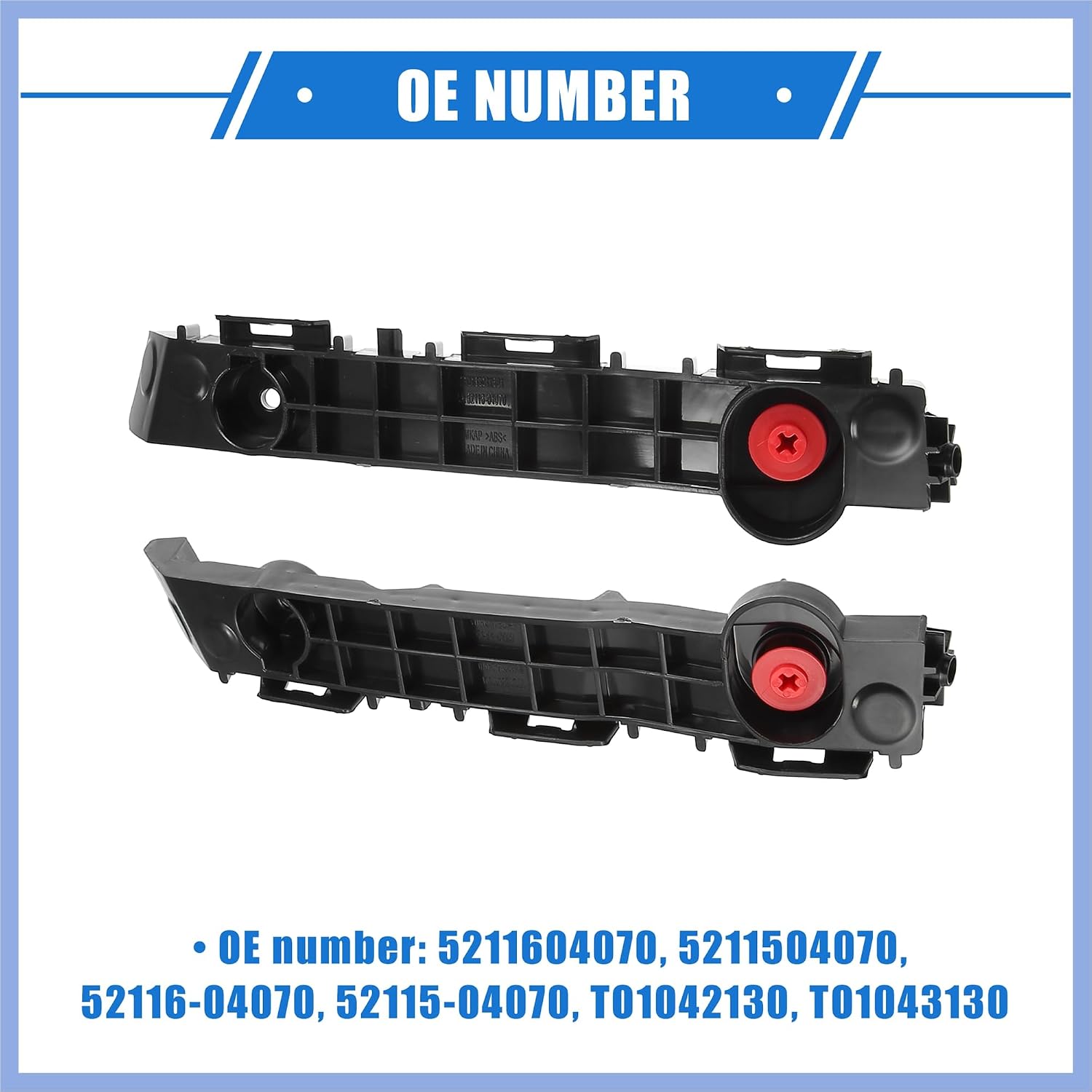 1 Pair Bumper Brackets Support Fender Cover Compatible for Toyota Tacoma 2016-2021, Durable Plastic Black Front Left Right Side Stable