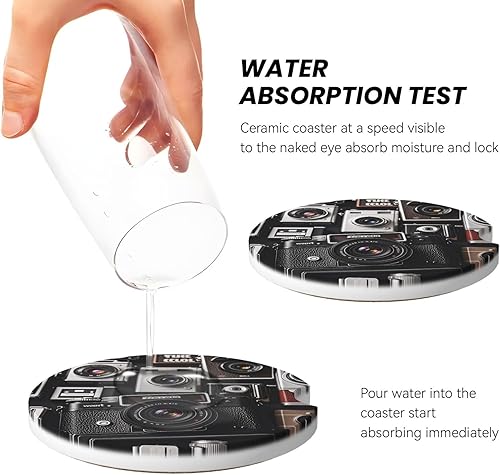 Miniatura 3 de Paquete de 2 posavasos de automóvil absorbentes de cerámica para portavasos de automóvil, tapete antideslizante universal con muesca de dedo,