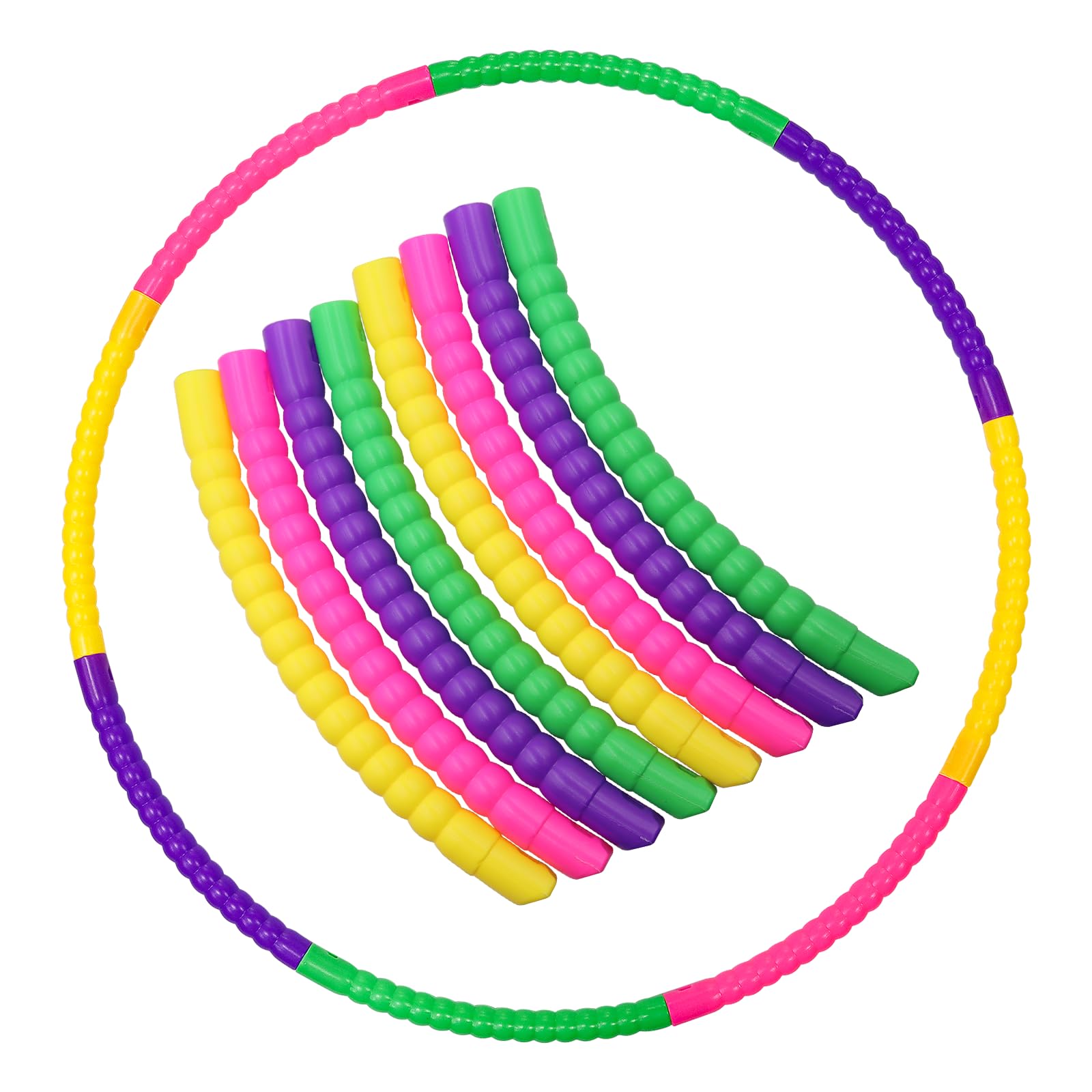 Cerceau Hula Hoop Enfant 8 Sections – Plastique Amovible, Coloré, Pour Danse, Gymnastique Et Fitness
