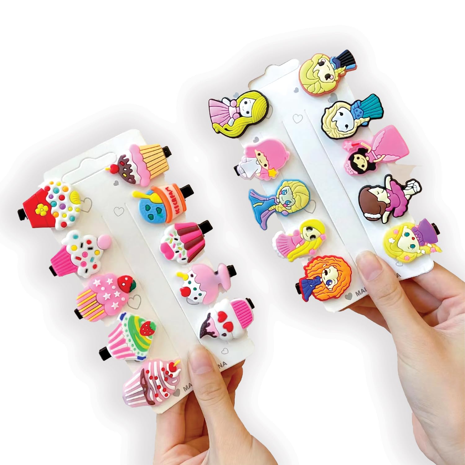 TEMPERIA (1 Pack - 10 Clips) Hair Clips for Girl Kids - Girls Gift Items for Birthday - Cute Hair Clips & Pins Set for Baby & Small Girls - Girl Hair Accessories (Random Colors & Designs) (MN01)