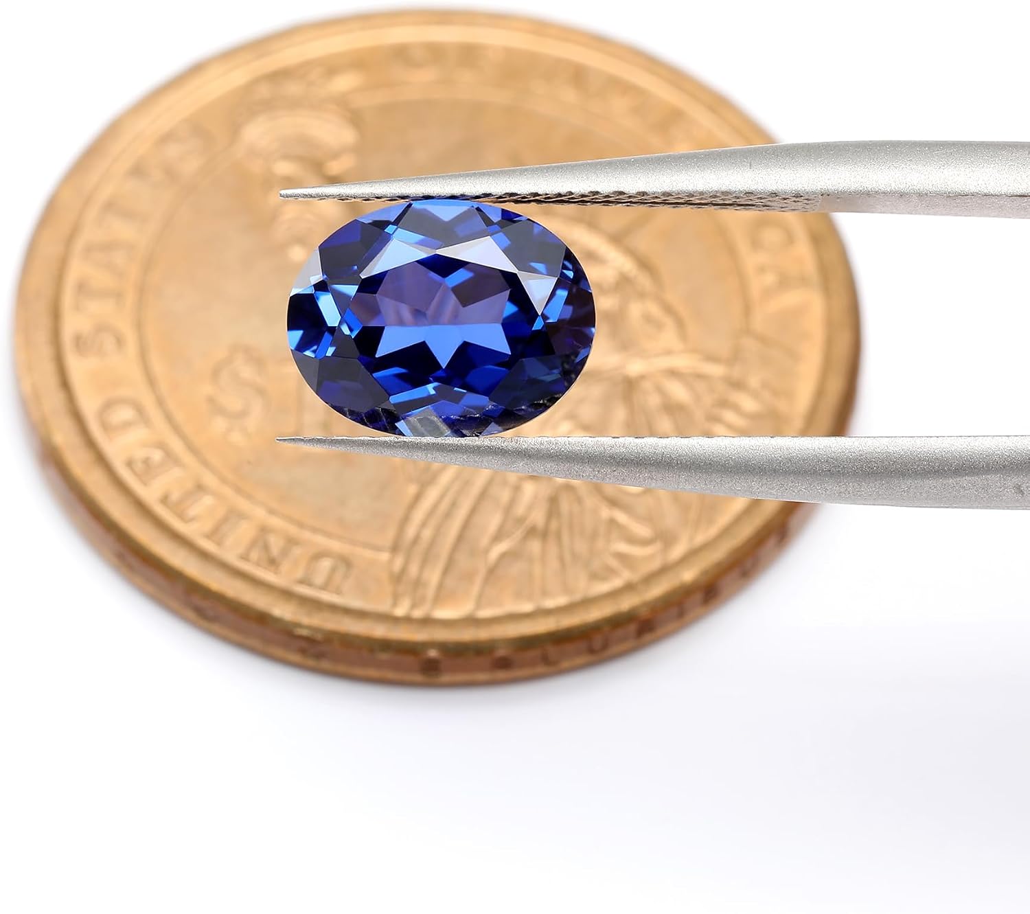 Royal Blue Synthetic Sapphire Oval Cut Loose Gemstone, Lab Created Corundum Stone for Jewelry Making (0.5-5 Carats, 1 Piece)