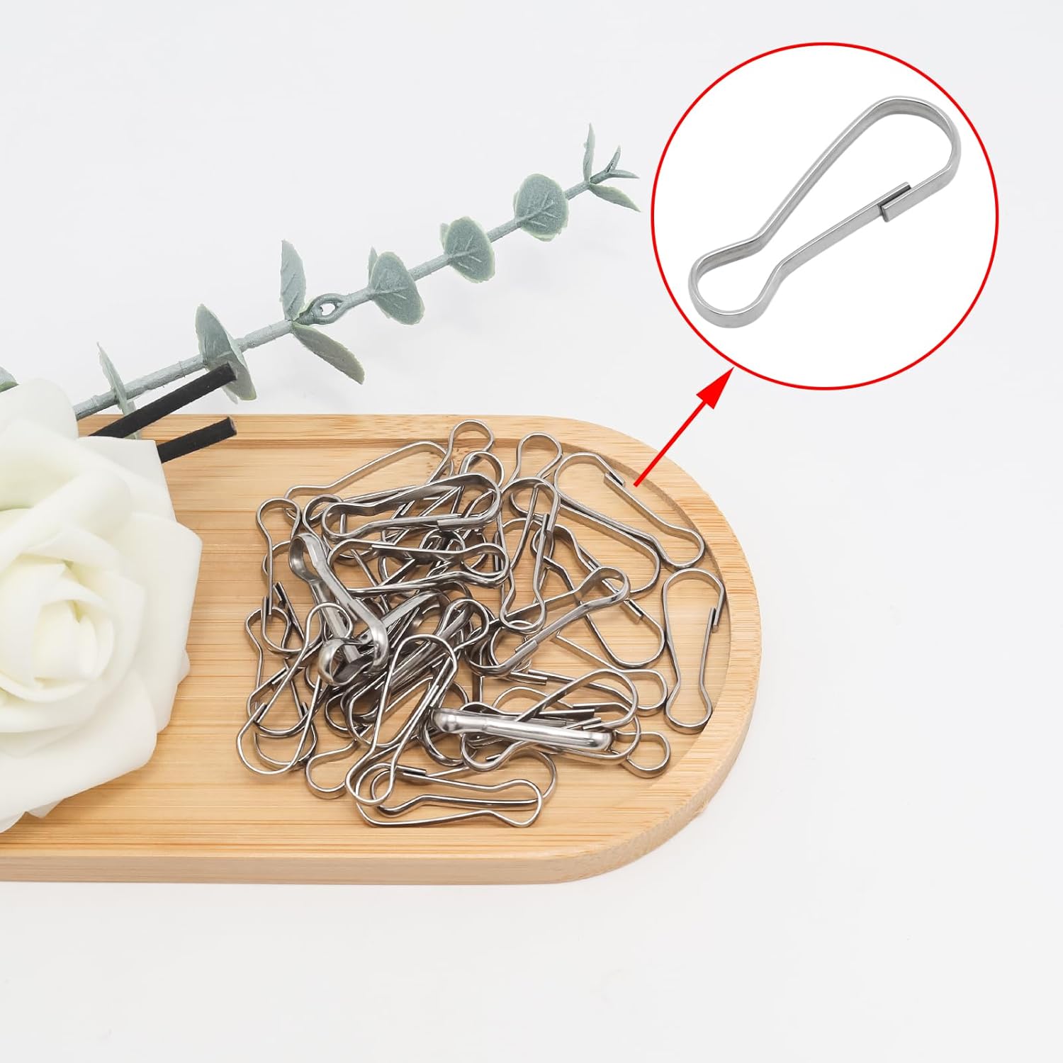 150Pcs 304 Stainless Steel Spring Hooks, Rust-Proof Lanyard Snap Clip Hook Tiny Mini Hook, for Key Chain, ID Card, DIY, Purse, Curtains, Jewelry, Ring, Craft - Image 4