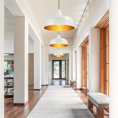 Miniatura 3 de Lámpara colgante de metal martillado de 12 pulgadas, lámparas colgantes de granja, lámpara colgante para isla de cocina, comedor, fregadero,