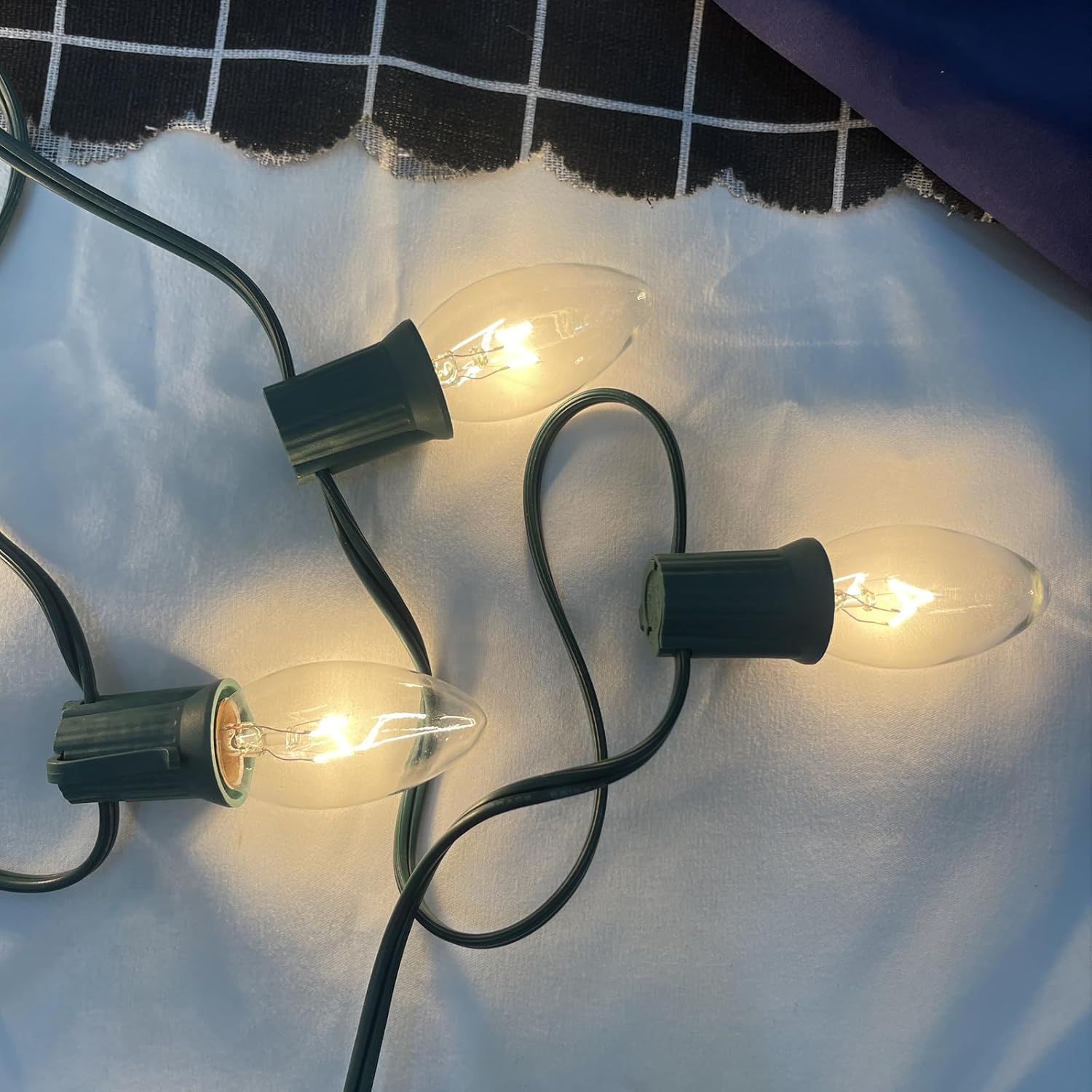 GOOTHY C9 Clear Christmas String Lights, 25Ft Outdoor Christmas Lights with 26 Warm White Bulbs, Hanging Roofline String Lights Vintage Christmas Lights UL Listed for Patio Garden Backyard Decor - Image 8