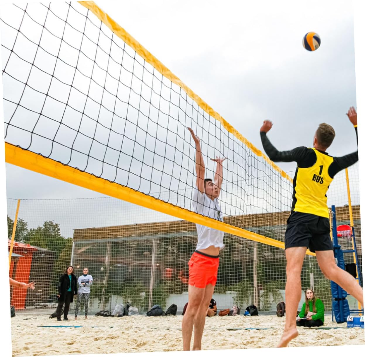 VALICLUD Professional Outdoor Volleyball Net Set Standard Size Mesh Training Sports Ball Net for Beach and Backyard Use