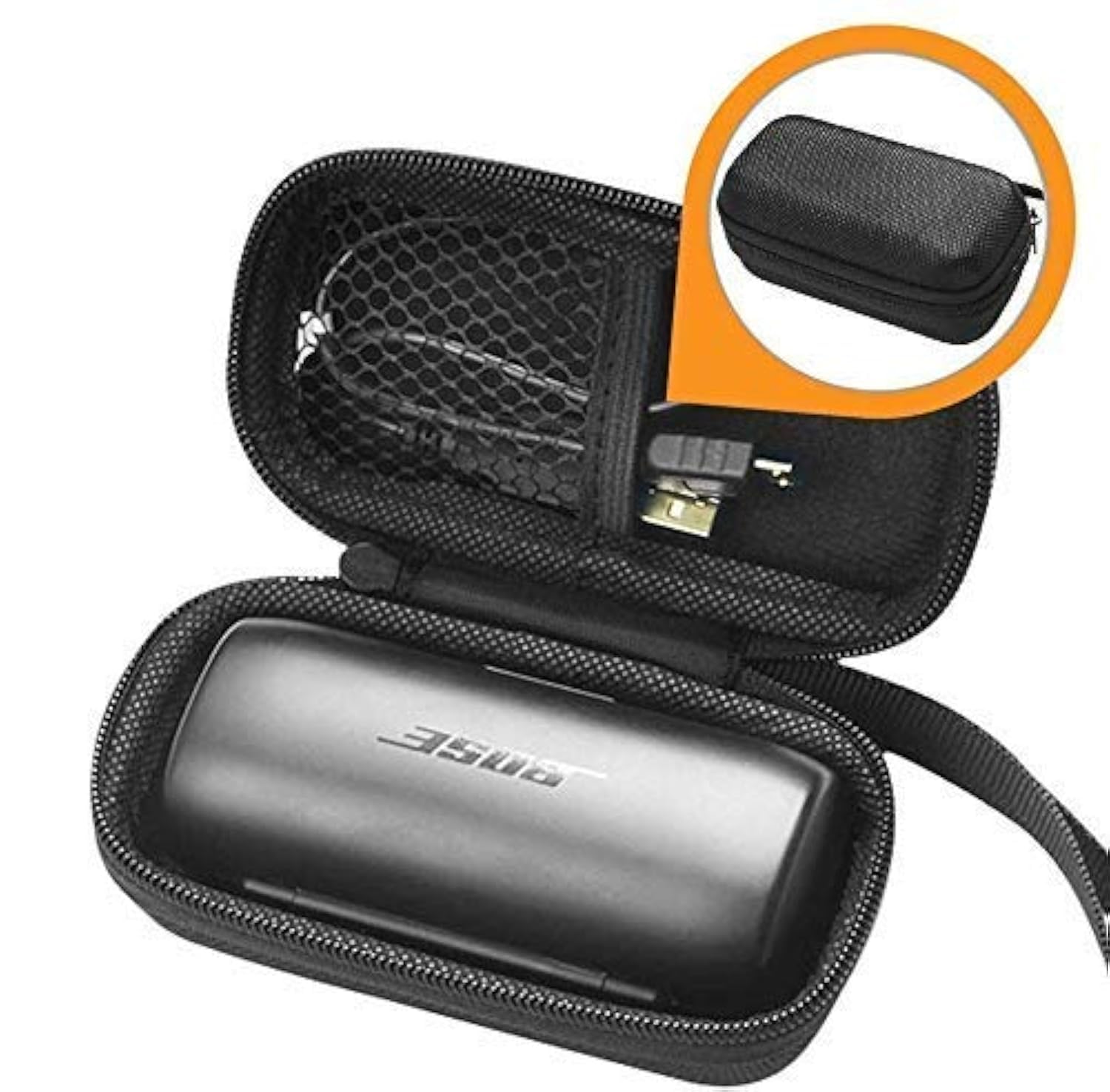 M.G.R.J® Portable Carrying Protector Hard Case Cover for Bose SoundSport Free, True Wireless Earbuds (Black)