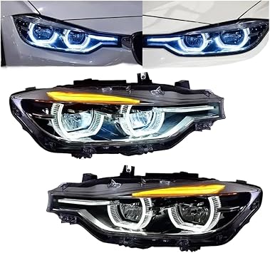 Pair Car Lights For BMW 3 Series 2013-2019 F30 F35 F80 LED Dynamic Headlights DRL Halo Angel Eyes Projector Lens Accessories ReplacementFor Original Xenon