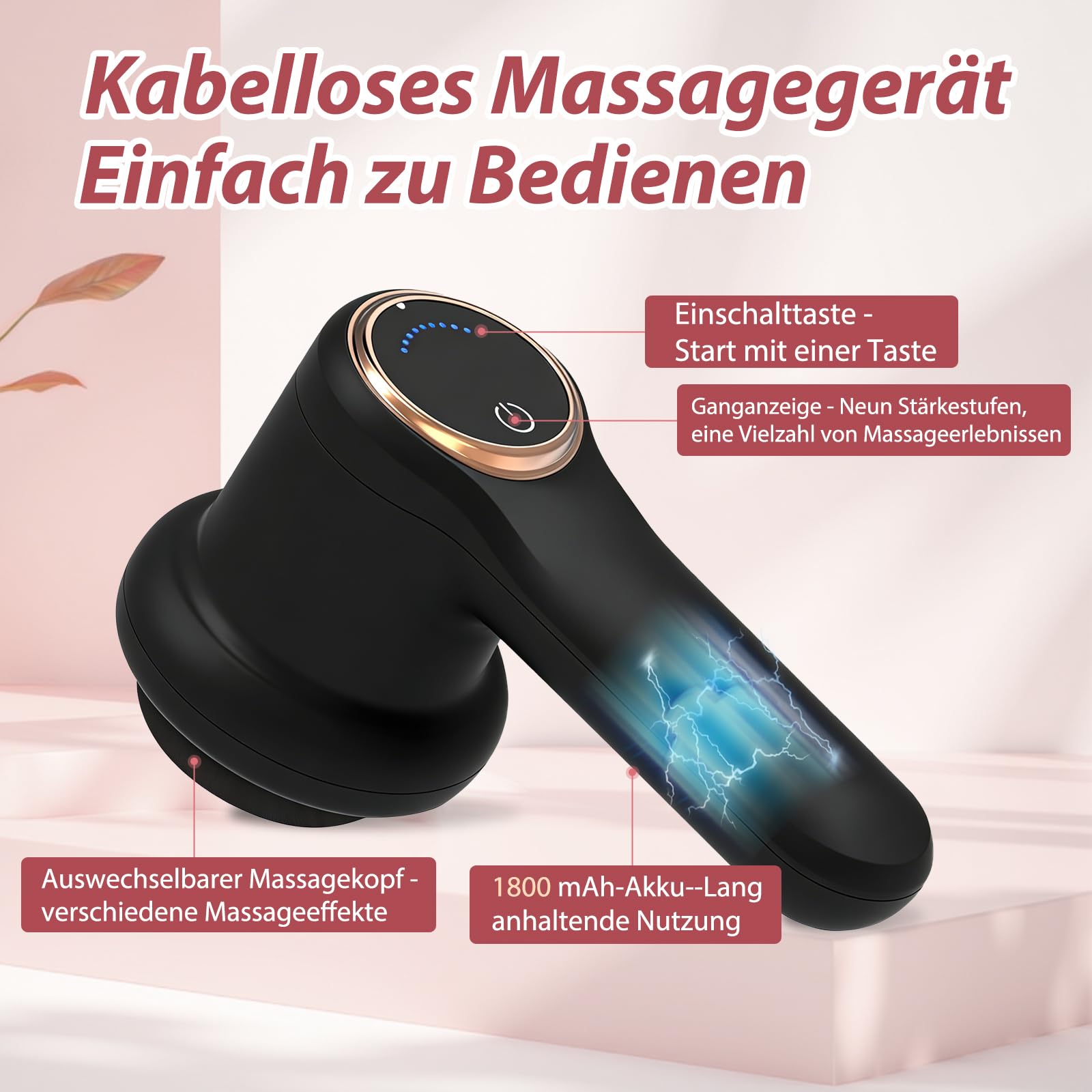 Massaggiatore Anticellulite Elettrico, Massaggiatore Cellulite Professionale Trasportabil econ 8 Testa Massaggio, Forme Rassodanti, Rassoda e Scolpisce, Allevia la Tensione Muscolare