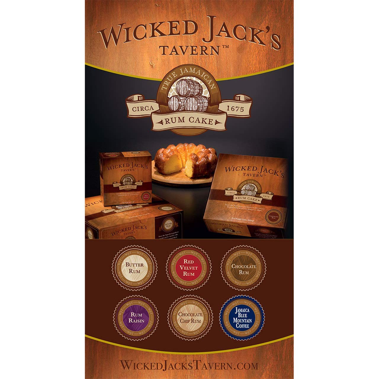 Wicked Jack’s Tavern 20 oz True Jamaican Red Velvet Rum Cake Gourmet Dessert for Birthdays, Thank You Gifts & Gift Baskets Moist, Rum-Infused Cake