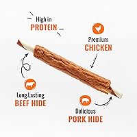 Vista 3 de Good 'n' Fun Masticables de triple sabor para todos los perros, 8.4 onzas, dale a tu perro masticables de larga duración hechos con piel de res