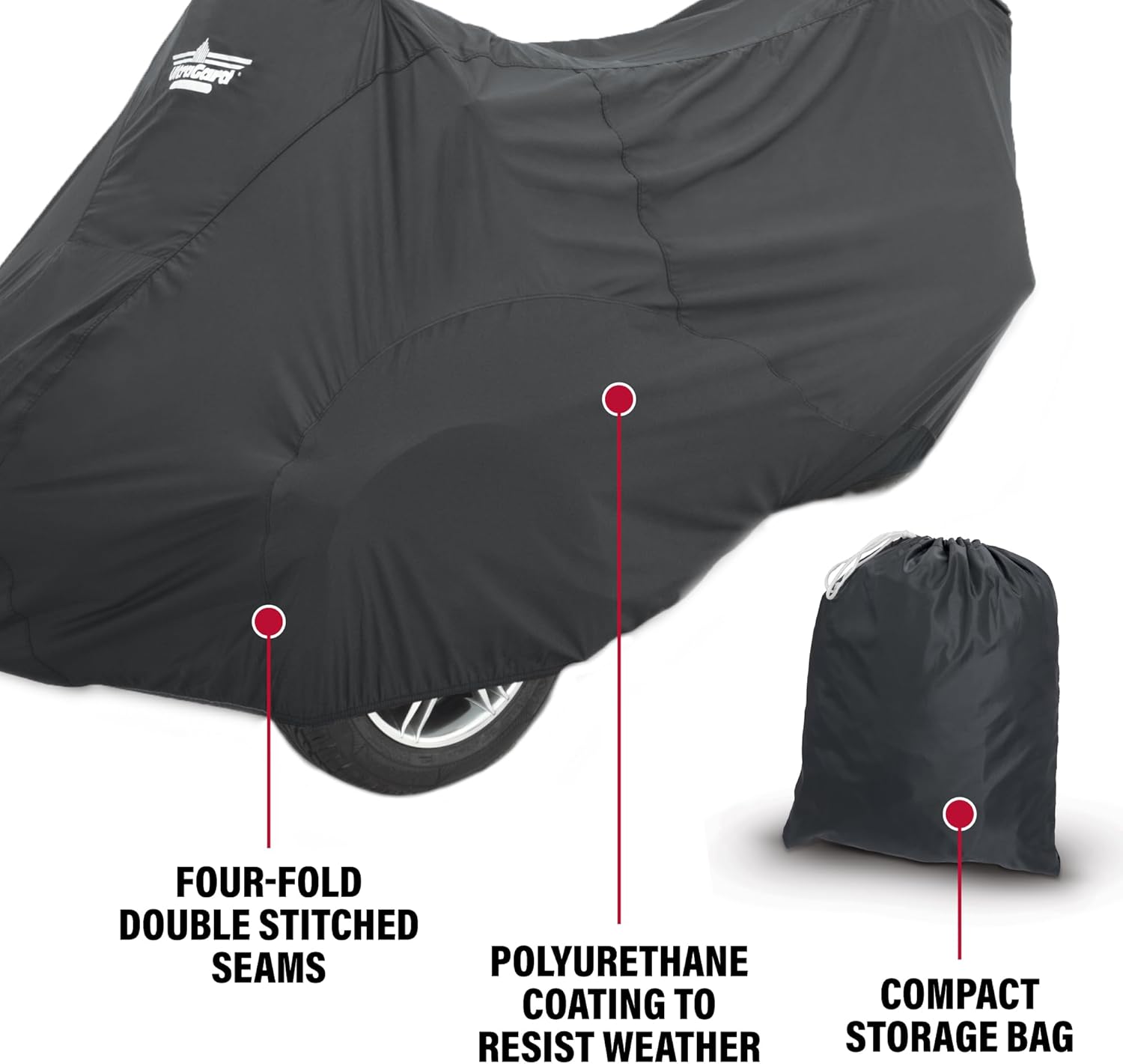 UltraGard Essentials Can-Am RT 2010-2019 Full Cover - Weather & Water Resistant Protection, Elastic Hem, Antenna Flaps, Rustproof Grommets, Windshield Liner, Zippered Pouch - Black