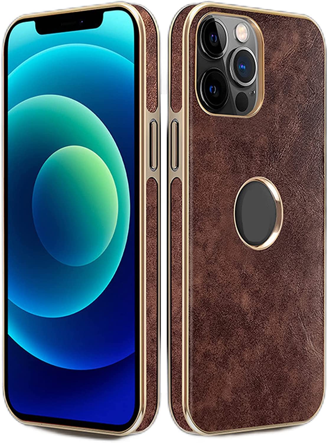 Coque premium iPhone 14 Pro Max finition cuir souple marron
