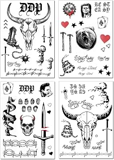 4 Sheets Tattoos Halloween Face Temporary Tattoos