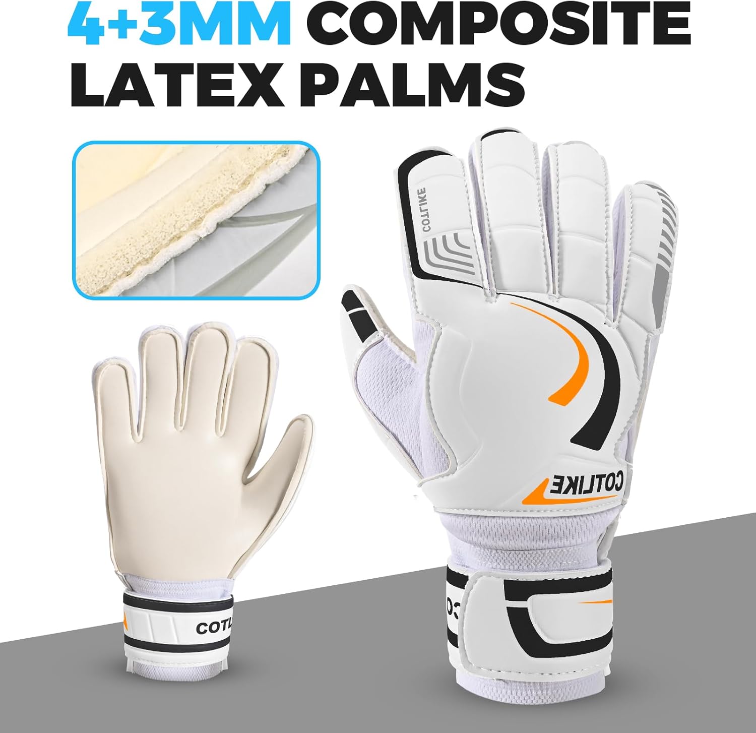 Soccer Goalkeeper Gloves - Soccer Goalie Gloves for Kids Boys Girls Youth & Adult, 4+3MM Super Grip Latex Football Goalie Gloves, Guantes De Portero for Training & Match