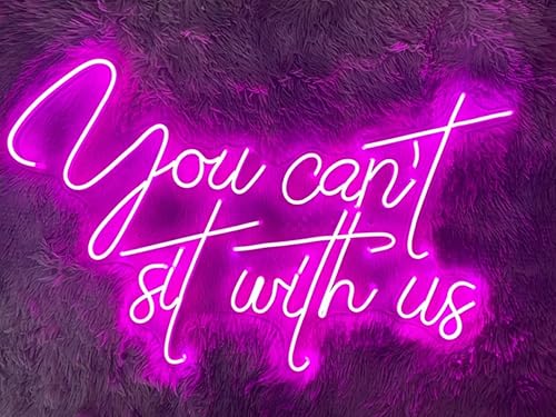 Miniatura 5 de Letrero de neón con texto en inglés "You Can't Sit With Us" Luces de neón LED para dormitorio, sala de estar, bar, tienda, arte de pared, decoración