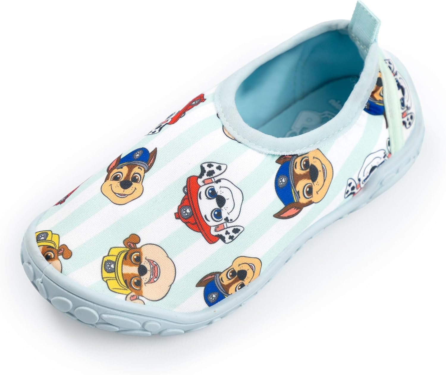 Paw Patrol Chase Marshall Blue Aqua Shoes | Lightweight Pull-On Tab Water Shoes with Quick-Dry Design | Boys Summer Beachwear