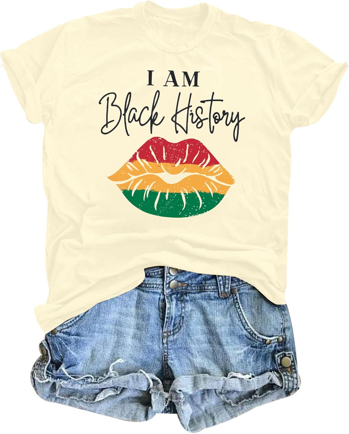 Black History Shirts Women I Am Black History Letter Print T Shirt African American Tee Tops