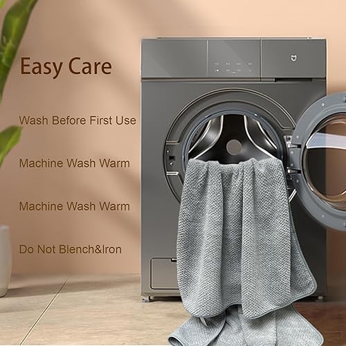 Miniatura 3 de Juego de 2 toallas de baño de microfibra, terciopelo coral de 27 x 55 pulgadas, toallas de baño ligeras, finas de secado rápido, altamente