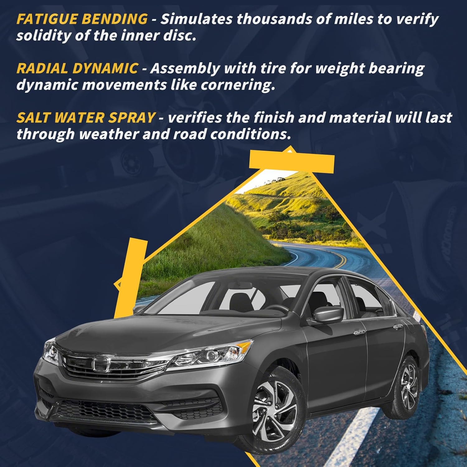 New 16x7" 16 Inch Aluminum Alloy Wheel Rim Fits For 2016 2017 Honda Accord, OE Direct Fit Replacement Rim, 64078