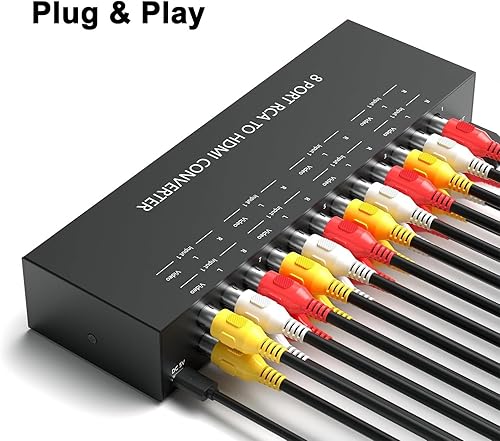 Miniatura 56 de 4 AV a HDMI, 1080P/720P 4 vías RCA compuesto CVBS AV Switch a HDMI convertidor adaptador compatible 4:3/16:9 conmutación, para Sega Xbox PS1 PS2 PS3