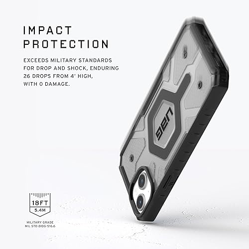 Miniatura 3 de URBAN ARMOR GEAR UAG - Funda compatible con iPhone 15 de 6.1 pulgadas, Pathfinder transparente cenizanegro, imán integrado compatible con carga