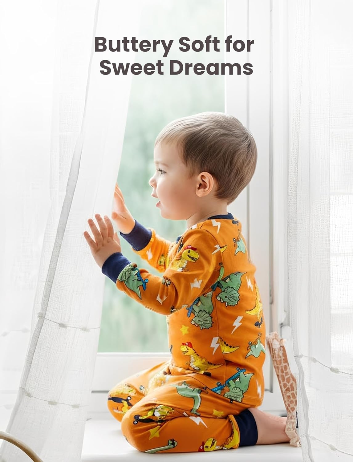 PATPAT Bamboo Viscose Pajama Sets for Toddler Boys & Girls Baby Kids, Ultra-soft Snug fit Pjs Sleepers for Birthday Holiday - Image 5