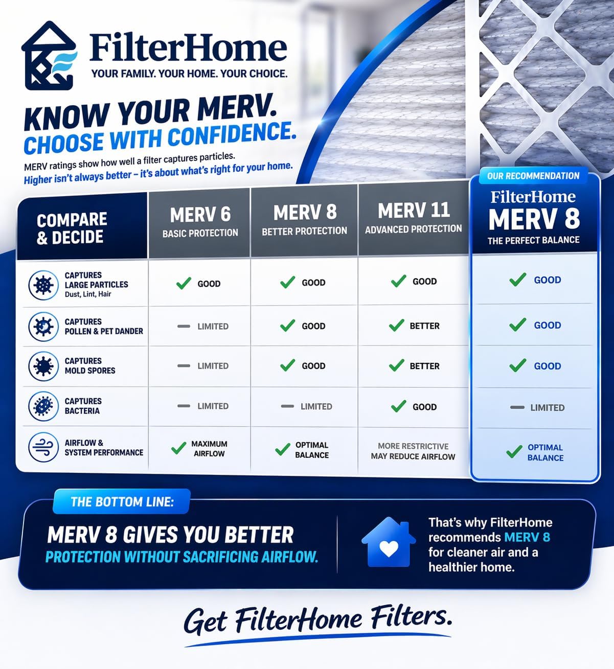 MERV 8 Filters (6, 20x25x1)
