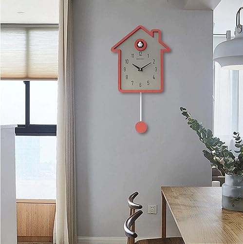 Miniatura 5 de Reloj de pared para sala de estar de los niños, reloj de pared creativo de pájaros, cronometraje simple, color verde y azul, reloj de pared para el