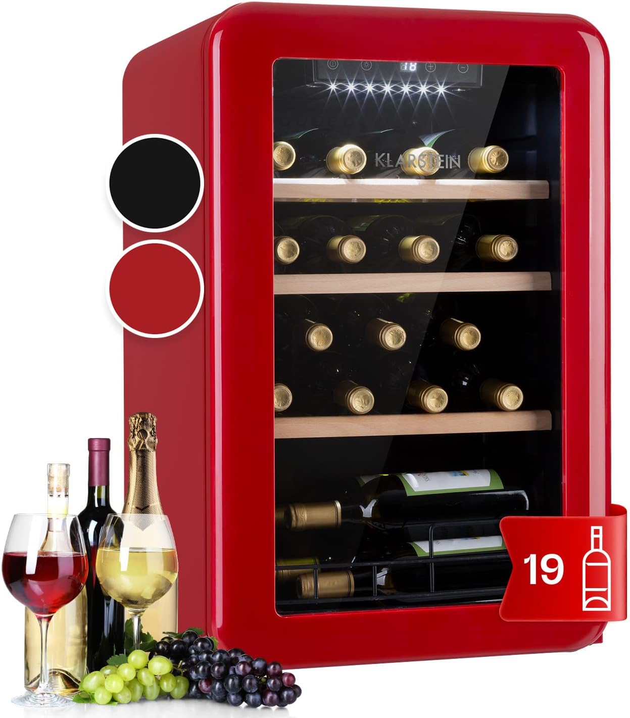 Cave à Vin Klarstein Silent Vino 12 Uno – 12 Bouteilles, Noir, Classe F