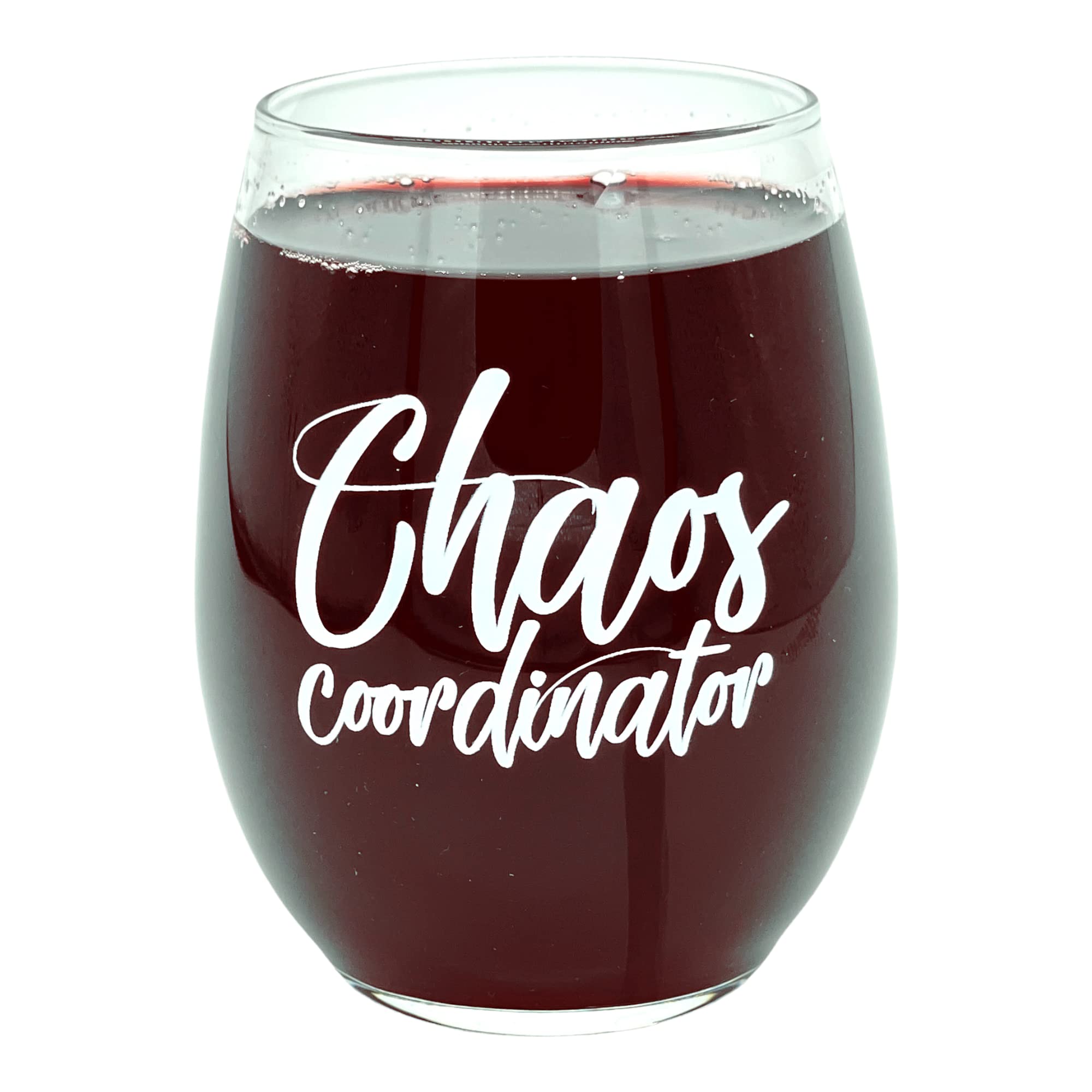 Chaos Coordinator Wine Glass Funny Sarcastic Mess ...