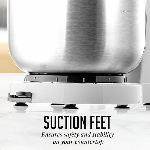 Vista 21 de OVENTE Batidora eléctrica de pie con cuenco de acero inoxidable de 3.5 cuartos de galón, mezclador de cocina portátil y ligero de 5 velocidades