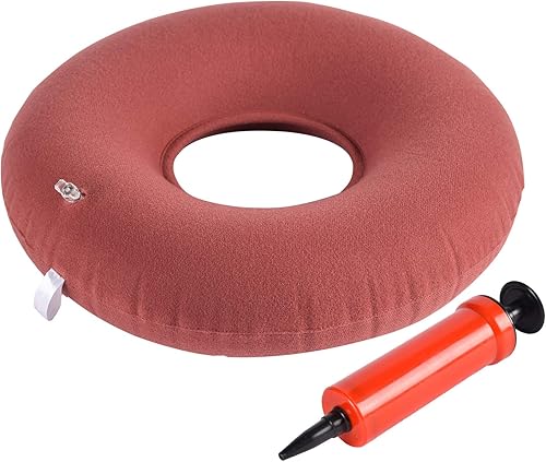 TURNSOLE Almohada de dona para dolor de coxis y hemorroides, almohada inflable de 14 pulgadas para posparto, almohada de dona para coxis, dona para