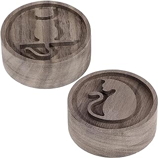 2 PCS Wooden Essential Oil Diffuser, Walnut Wood Diffuser, Aromatherapy Diffuser, Small Round Diffuser, Car Wood Diffuser, Desktop Air Freshener for Home, Offices, Yoga, Sauna, SPA