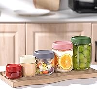 Vista 6 de Tarro de aderezo de ensalada de 2 onzas, paquete de 8, hermético, a prueba de fugas, pequeño tarro de salsa de vidrio con tapas, reutilizable