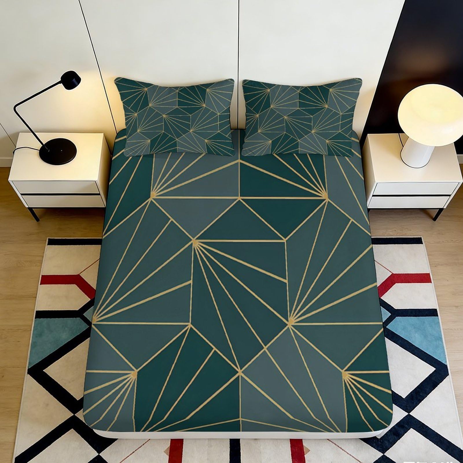 3D Printed Tree of Life Fitted Sheet Microfiber Deep Pocket Tree Mattress Fitted Cover Breathable for Bedroom Home 200x200x25cm