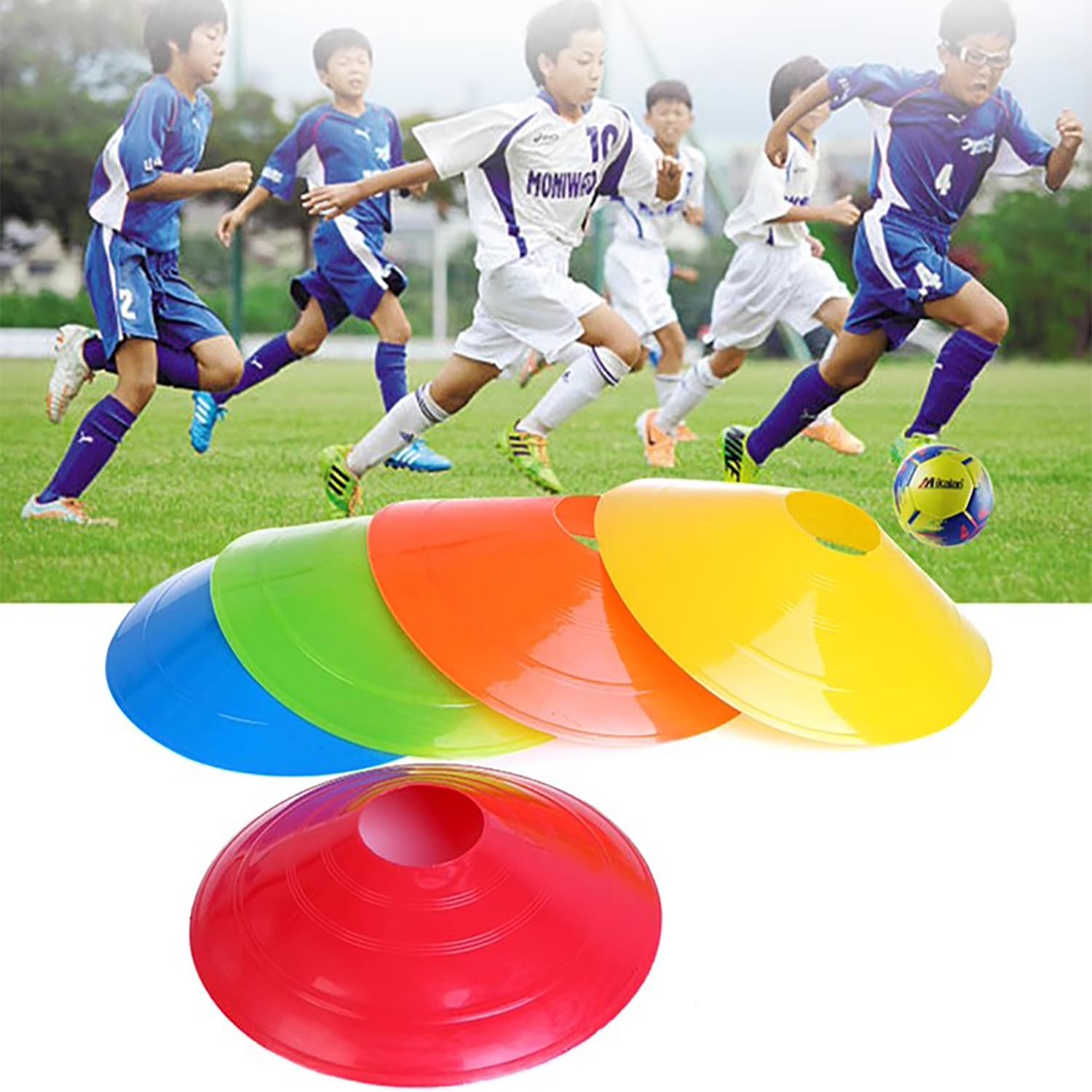 サッカーボール＆バッグ＆キャップ＆マーカーコーン＆空気入れビギナーセット（中古） Amazon | サッカーコーン（50個セット）敏捷性トレーニング円盤コーン