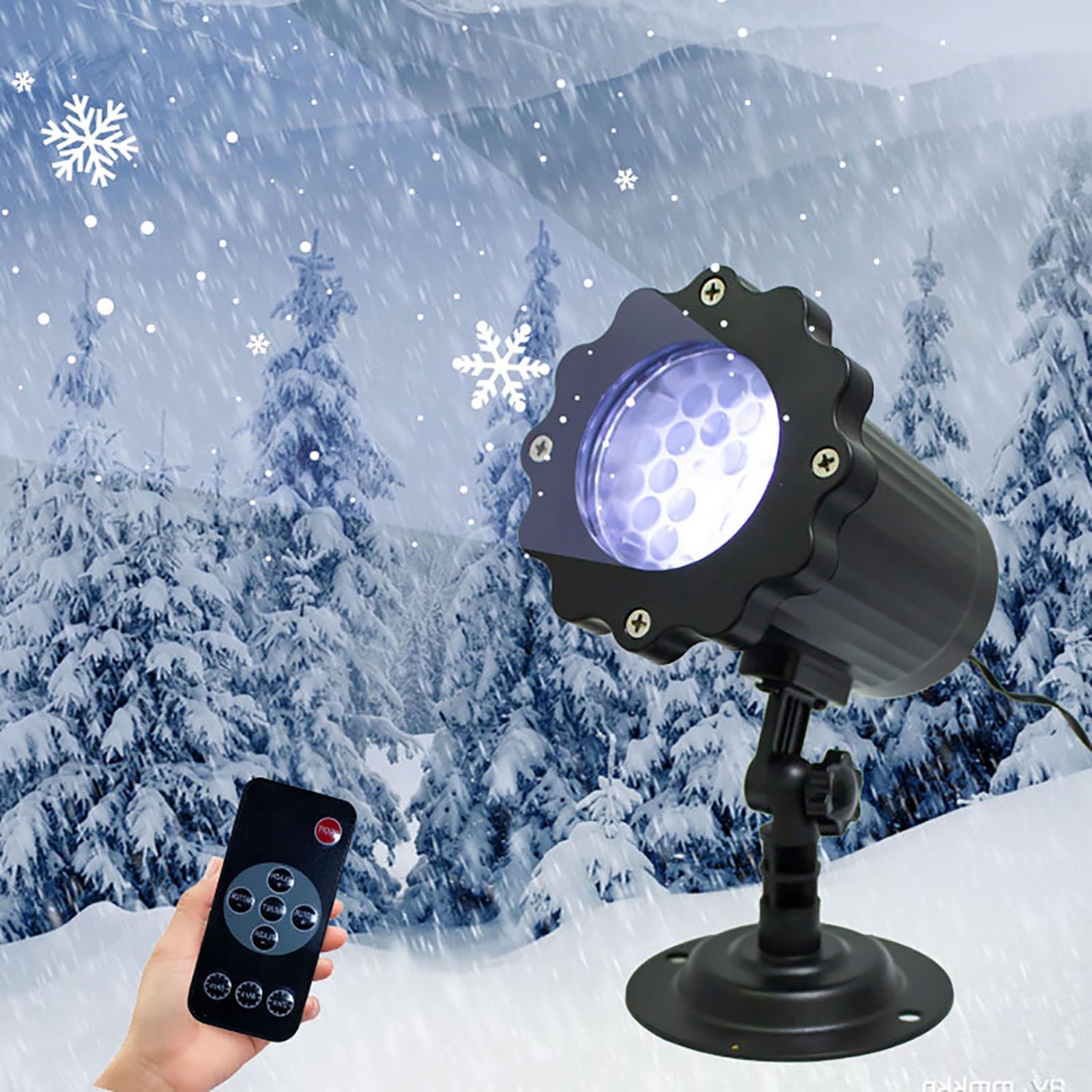 Luces de proyector de copo de nieve, luces de proyector de Navidad para exteriores, luz láser de nevadas en movimiento para exteriores e interiores para Navidad al aire libre