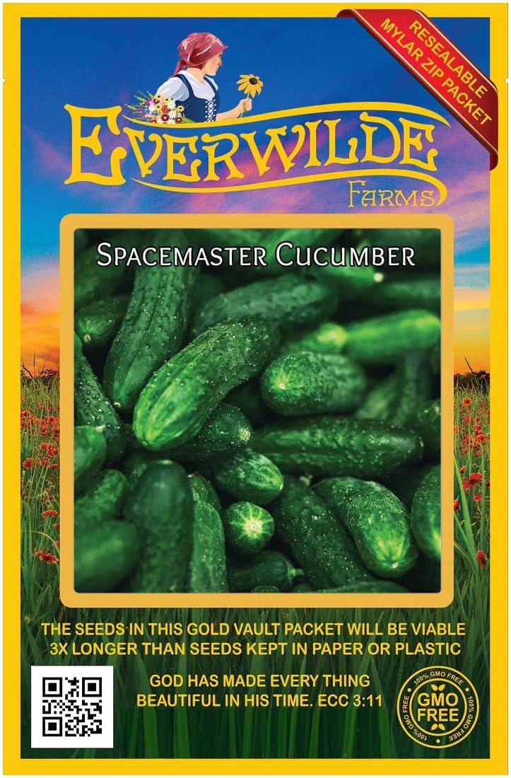 Everwilde Farms - 1 Lb Spacemaster Cucumber Seeds - Gold Vault