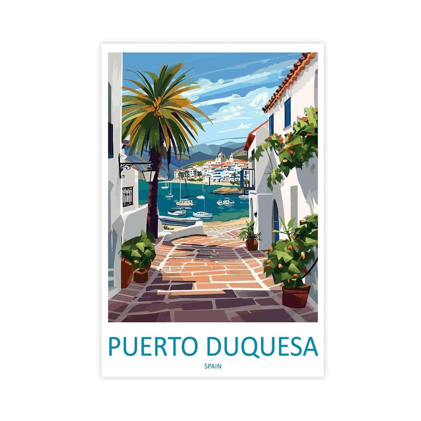 QOGDAF Puerto Duquesa Travel Spain Canvas Poster Bedroom Decor Landscape Office Room Decor Gift 08x12inch(20x30cm)