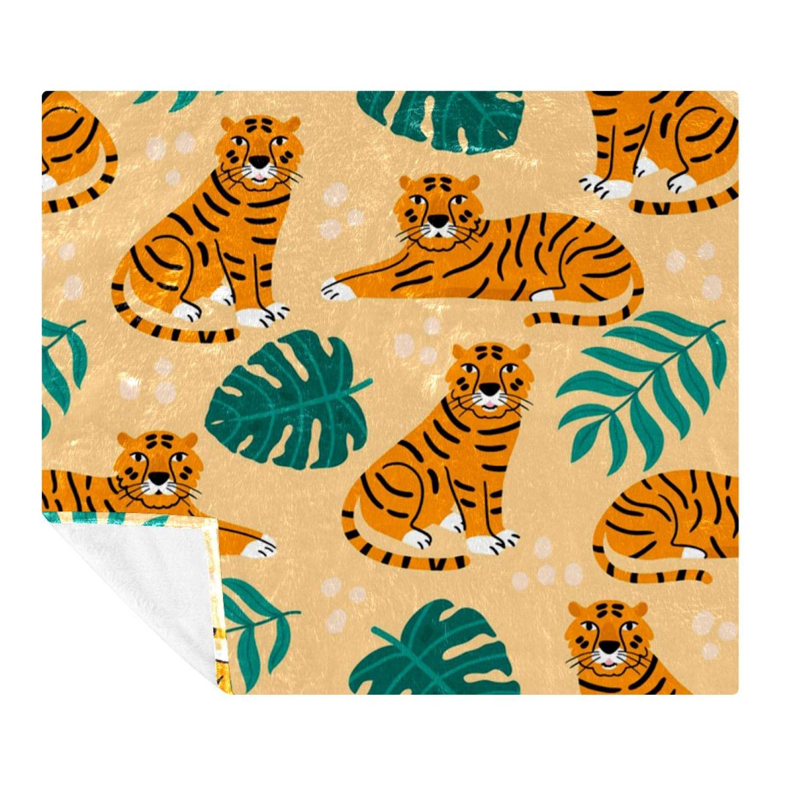 Couverture tigre en microfibre 150x200 cm plaid lit et canapé