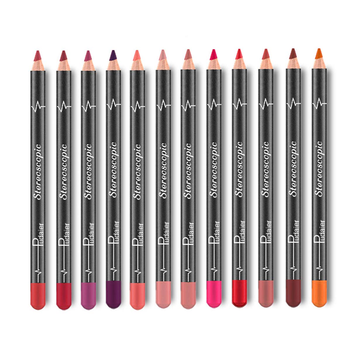 NICEFACE 12 Colors Lip Liner Set, High Pigmented Long Lasting Waterproof Matte Smooth and Creamy Make Up Lip Liners