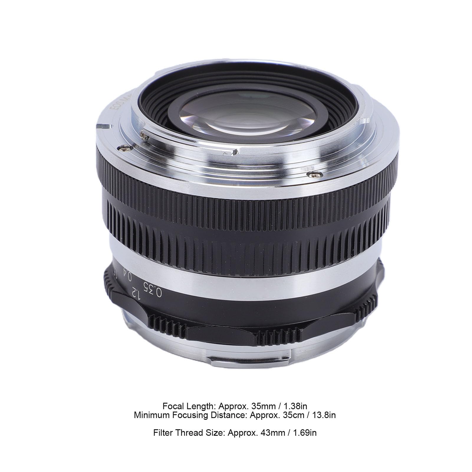 Cuifati Obiektyw 35mm F1.1 APS C do Kamer z Mocowaniem M Ręczne Ustawianie Ostrości 10 Ostrzy Przysłony z Metalowym Korpusem Dwustronna Osłona Przeciwsłoneczna do M6 M50 M5 M3 M200