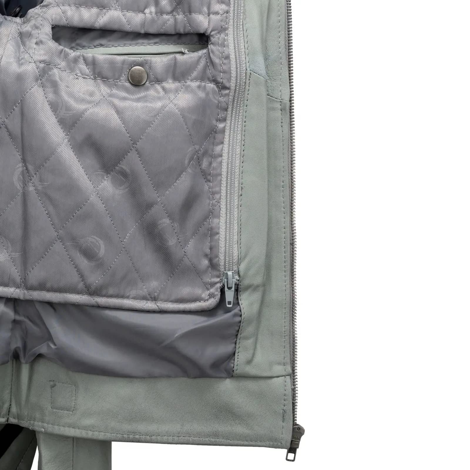 Urban Leather Damska kurtka motocyklowa Ur-162 z ochraniaczami, szara, L