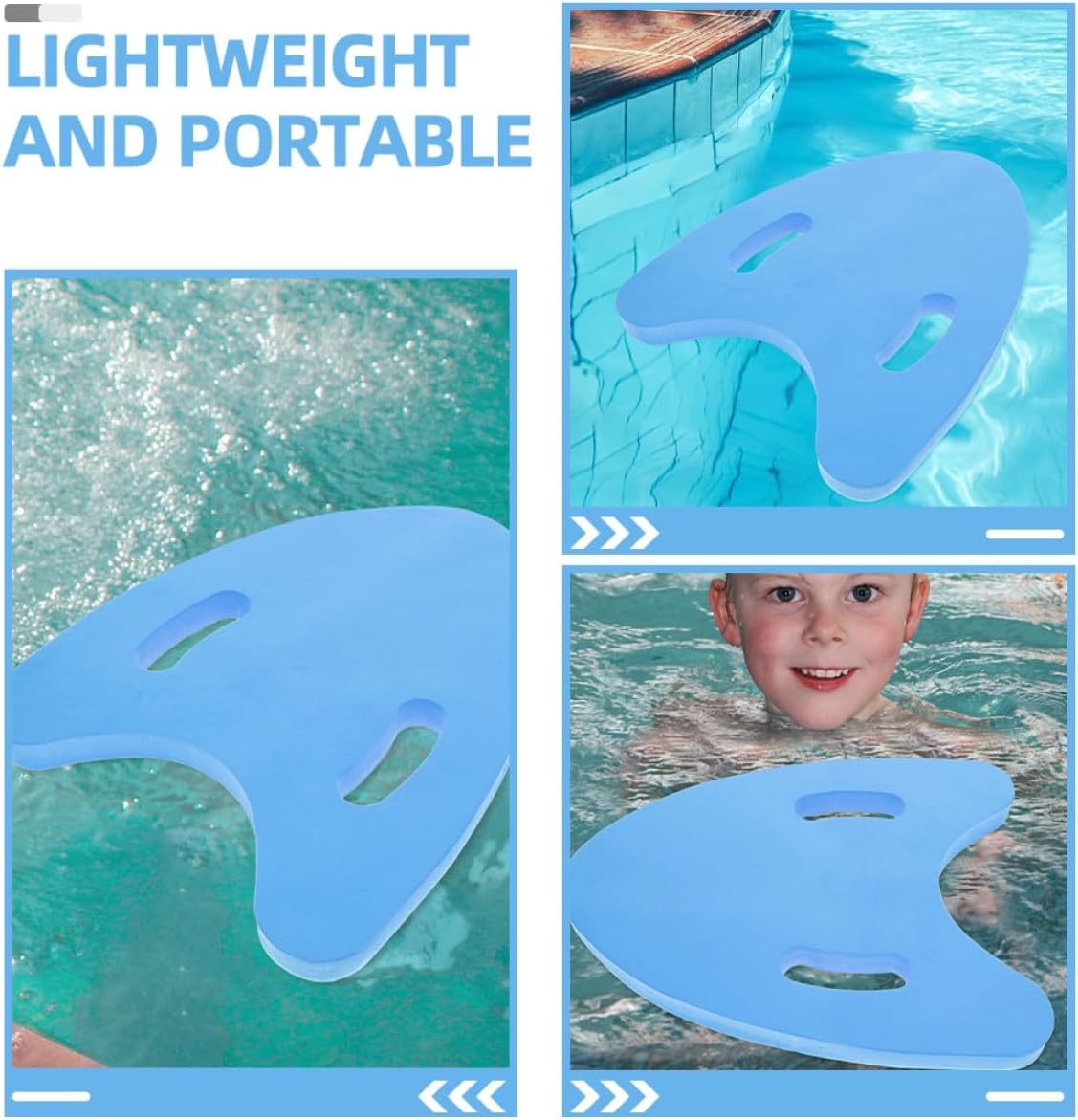 2pcs Swim Kickboards for Beginners, A-Shaped Triangular Floating Swim Boards, Sturdy Eva Material, Blue Float Training Aids for Pool Swimming Exercises