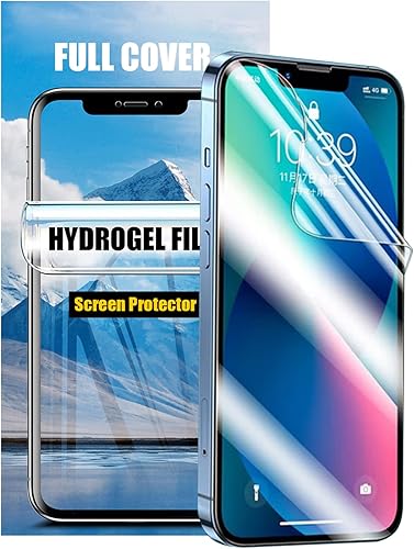 LOOKSEVEN Paquete de 3 películas de hidrogel para iPhone 14 Pro Max, protector de pantalla de TPU suave transparente de alta sensibilidad (no