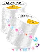 Vista 9 de 6 Rollos FIVEIZERO Cordón Elástico para Pulseras, 0.4mm, 0.5mm, 0.6mm, 0.7mm, 0.8mm, 1mm Hilo Elástico Transparente de Cristal para Pulseras