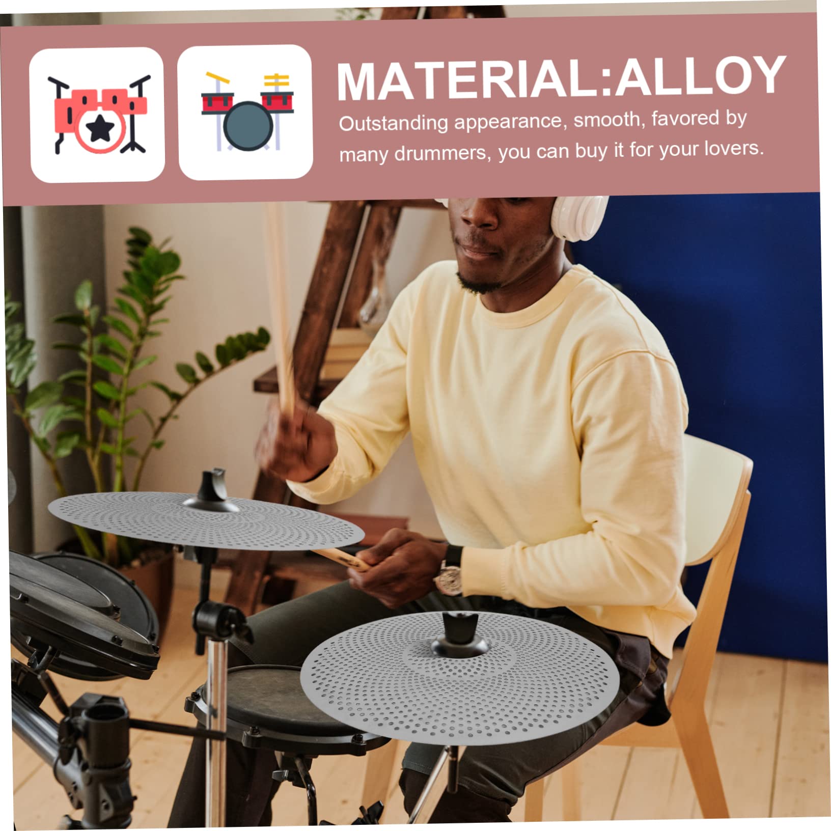 ibasenice 3stücke Teiliges Leises Becken Schlagzeug Mute Cymbals Aus Professioneller Legierung Für Geräuscharmes Üben Und Zuhause