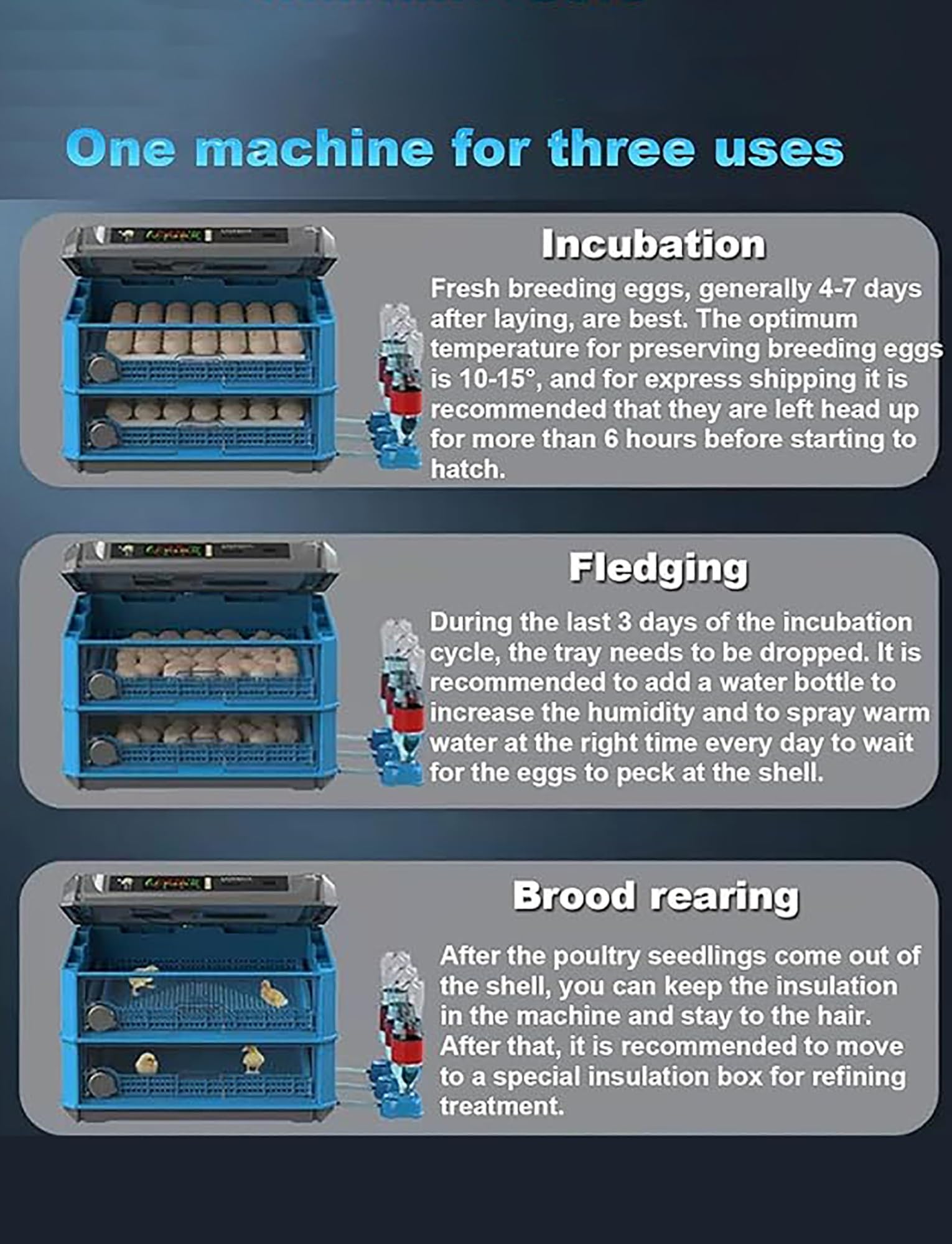 Incubadora automática de huevos con control de humedad y temperatura, incubadora de aves de corral totalmente automática para pollos y codornices, volteador de huevos, capacidad para 9 huevos